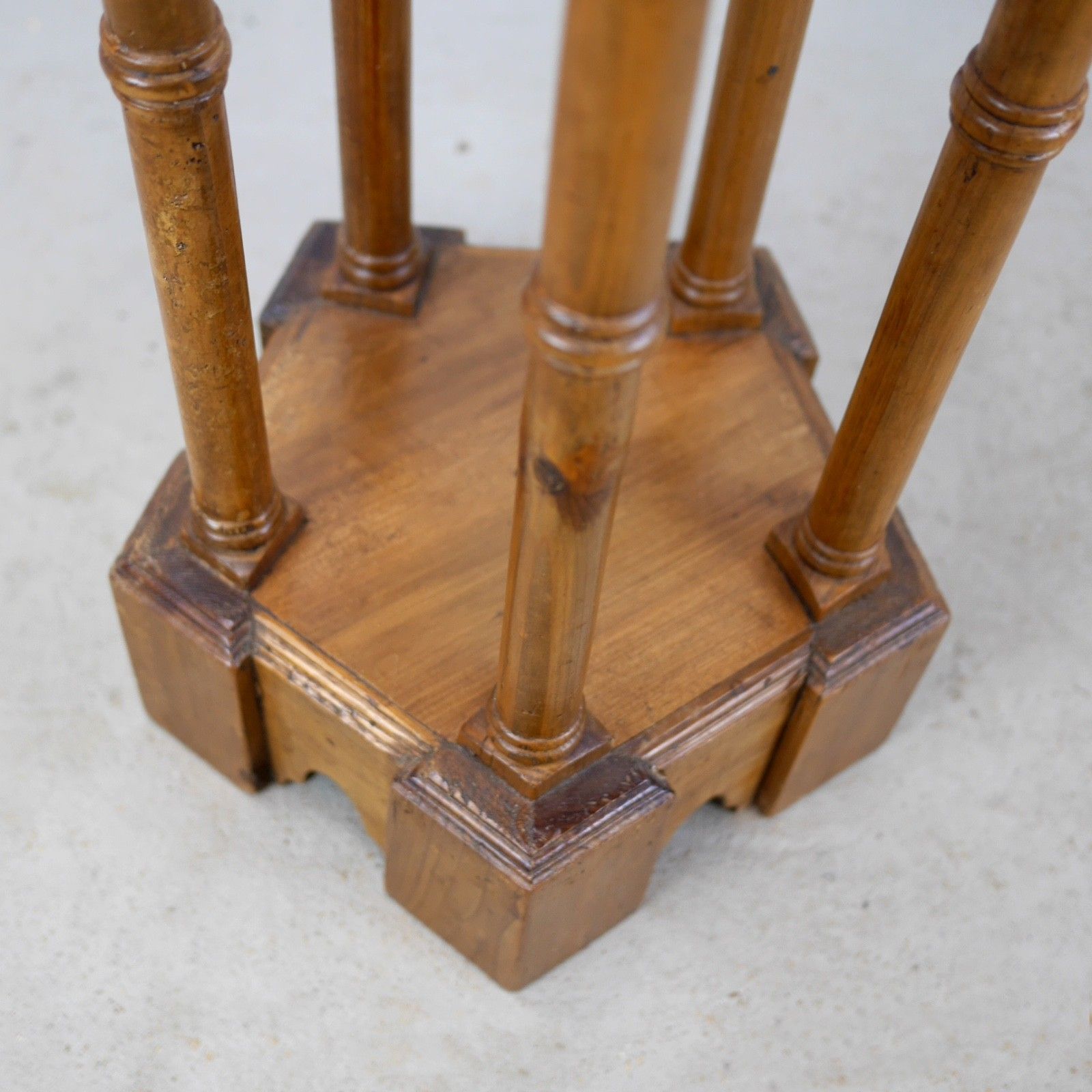 photo for sale Tall Gothic Church Antique Pine Lamp Plant Columns Pedestal Stand  #102991