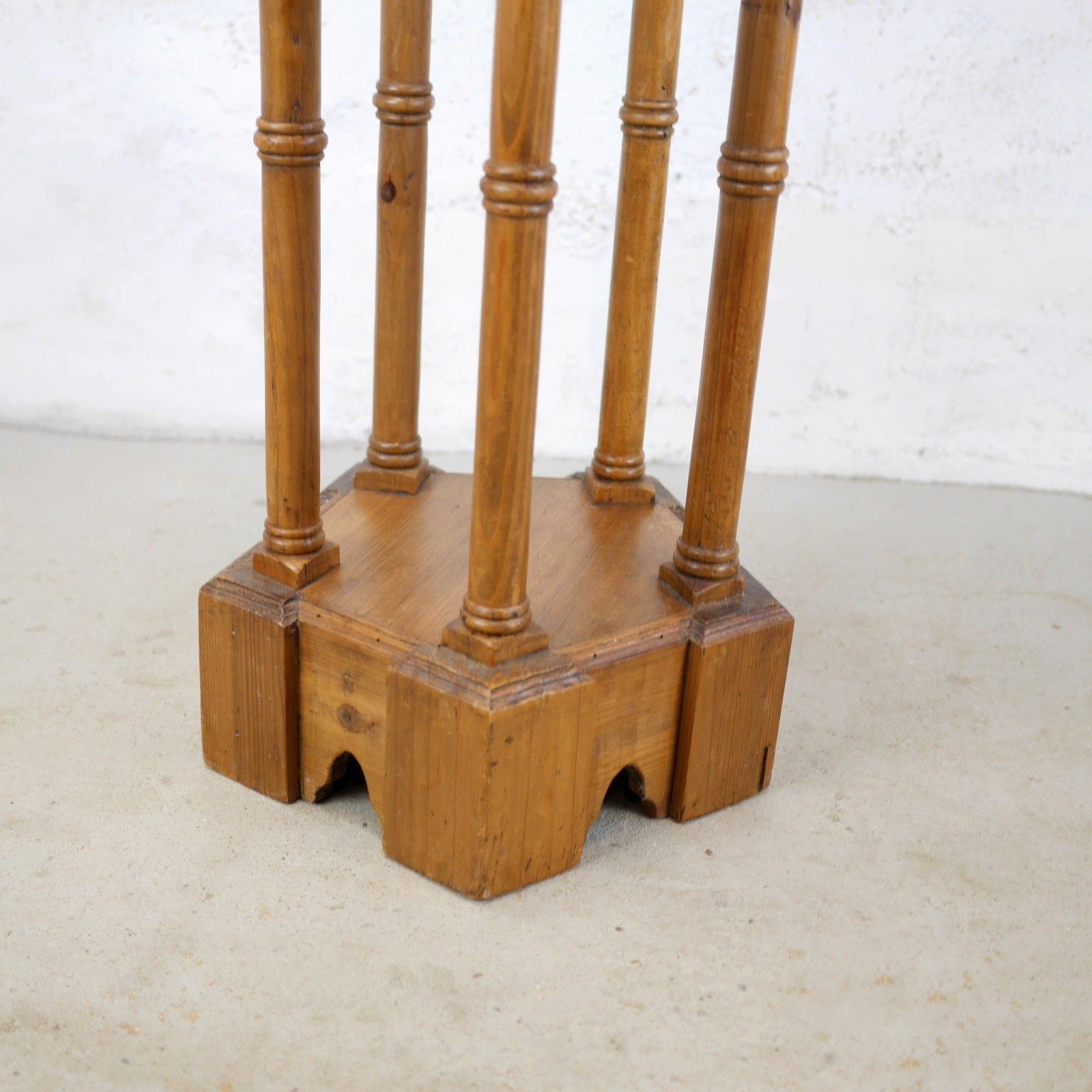 340.0 Tall Gothic Church Antique Pine Lamp Plant Columns Pedestal Stand  #102991 photo