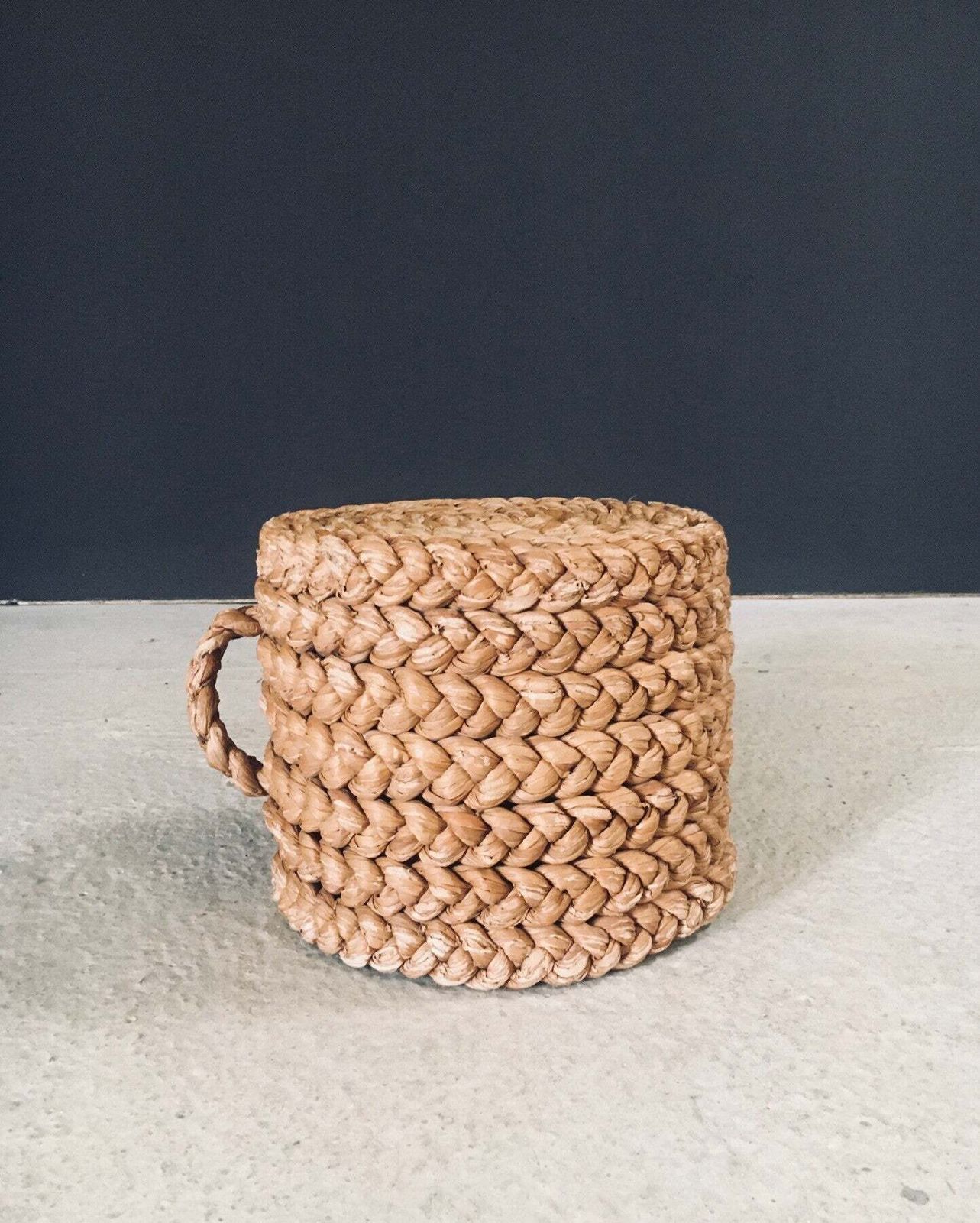 1940's French Mediterranean Design Low Rope Stool By Audoux Minet photo vinterior