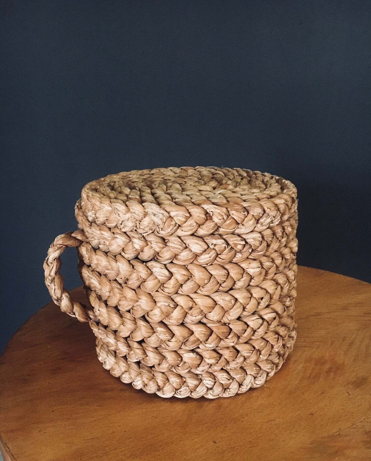 1940's French Mediterranean Design Low Rope Stool By Audoux Minet photo vintage