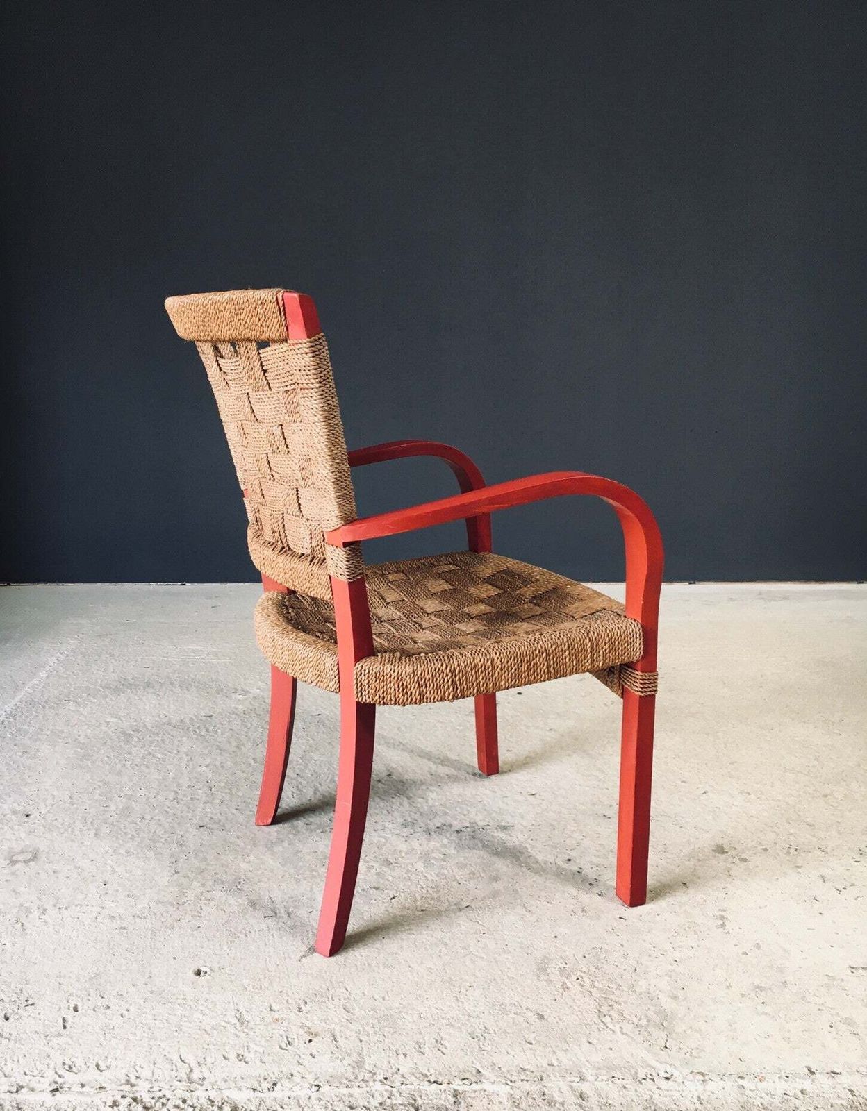Vintage Mediterranean Design Rope Armchair, France 1930's photo buy