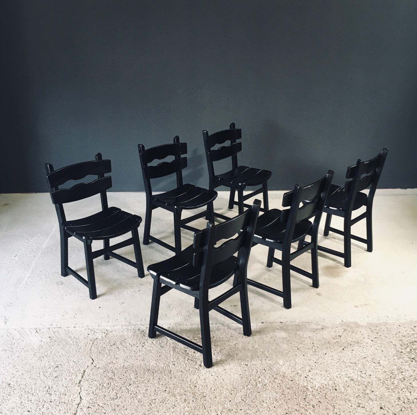 1400.0 Brutalist Design Dining Chairs By Dittmann For Awa Radbound, Netherlands 1970's photo