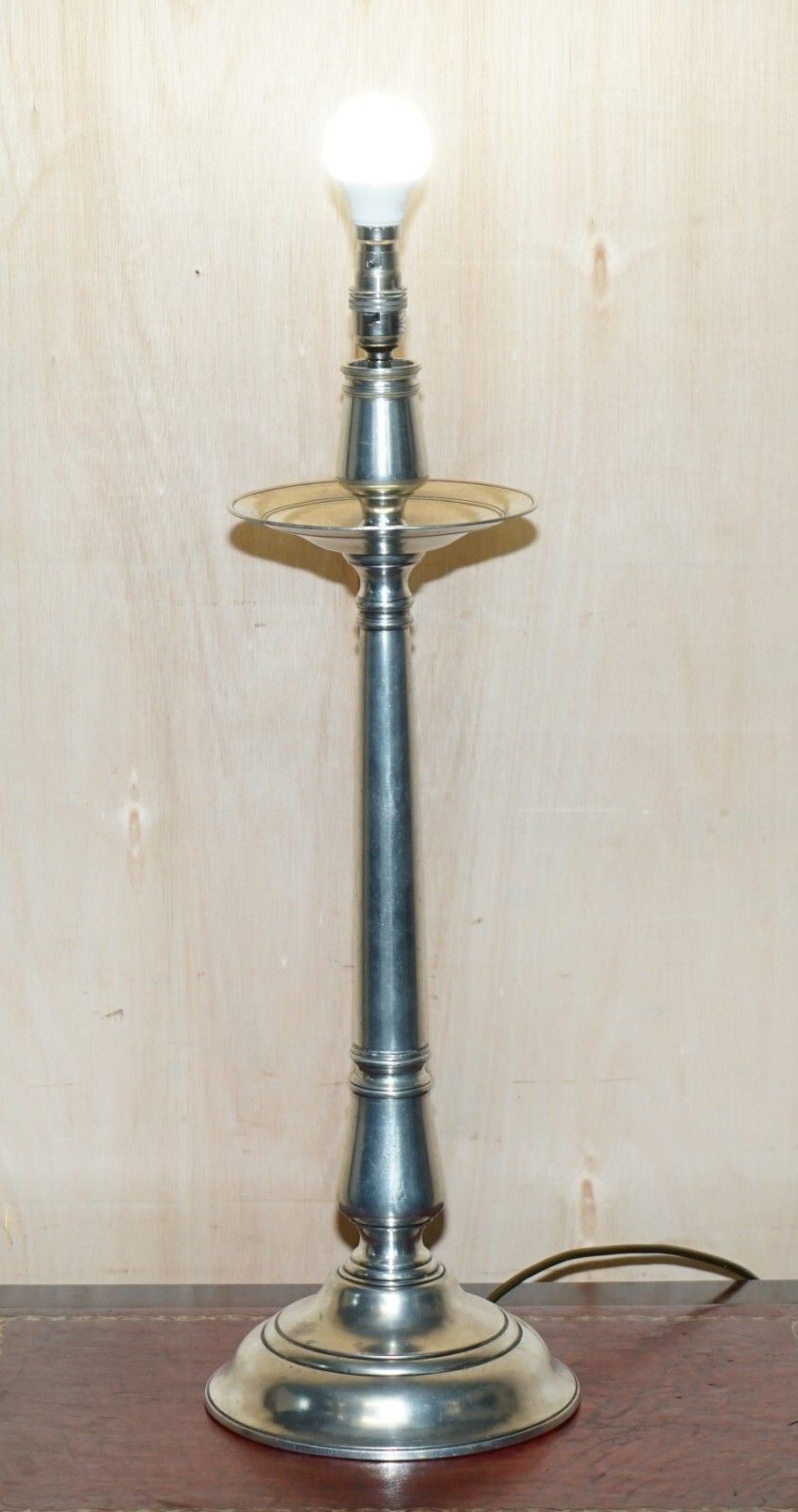 Extra Large Owl Stamped Arte Italica Tavola Marinoni Candlestick Pewter Lamp photo furniture