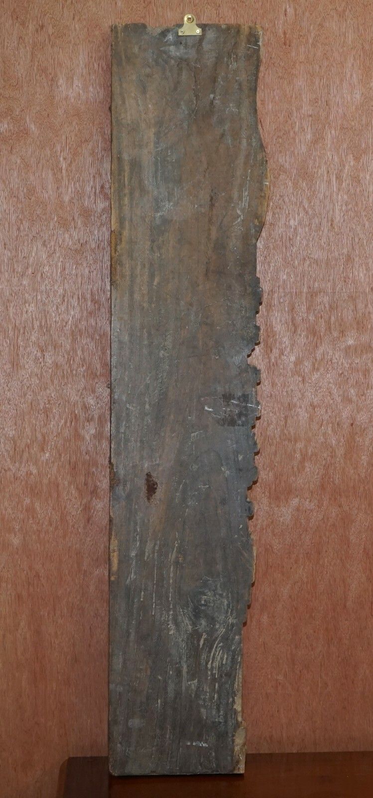 Art Chinese Circa 1860 Antique Victorian Original Paint Carved Wood Wall Panel photo