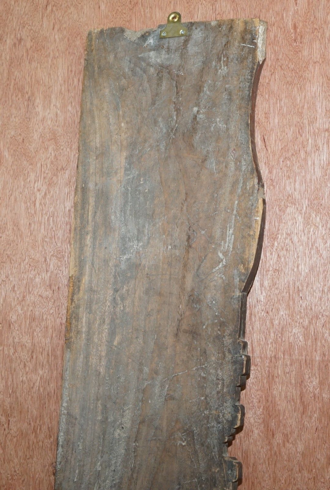 575.0 Chinese Circa 1860 Antique Victorian Original Paint Carved Wood Wall Panel photo