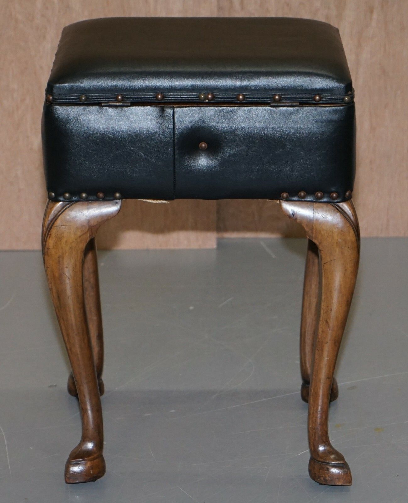 photo for sale Antique French Walnut Circa 1880 Piano Stool With Internal Music Storage
