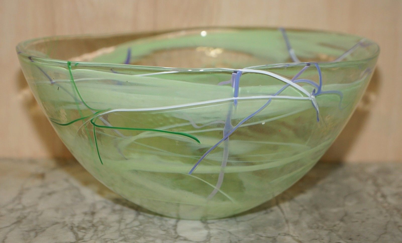 575.0 Beautiful Kosta Boda Decorative Custom Made Decorative Glass Bowl By Anna Ehrner photo
