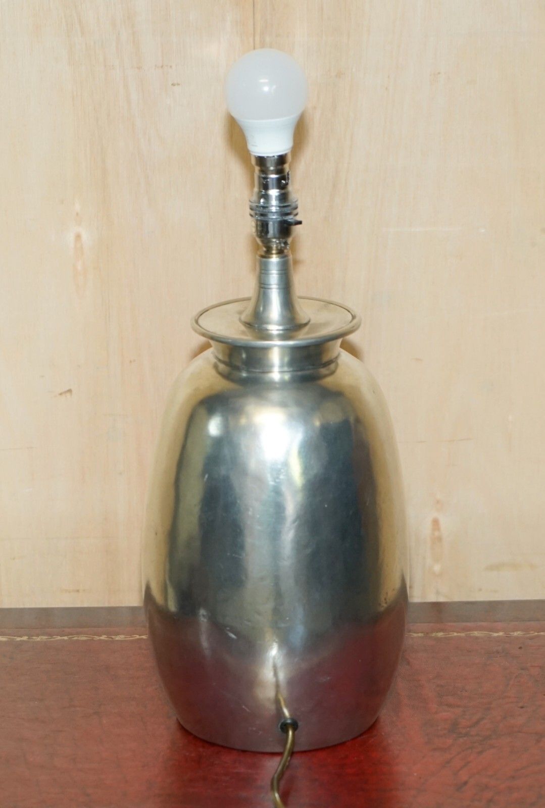 Lighting Large Owl Stamped Arte Italica Tavola Marinoni Vase Dome Shaped Pewter Lamp photo