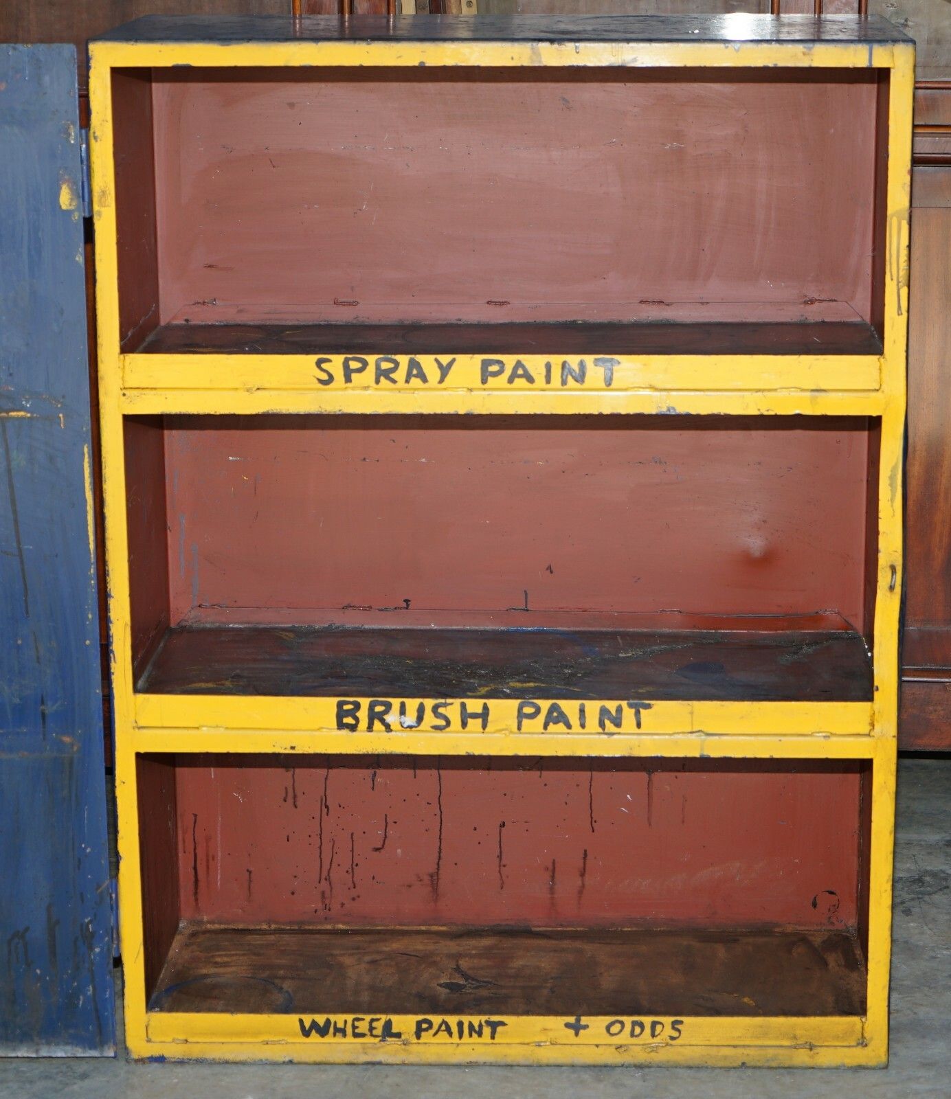 Industrial Steel Large Circa 1950's Metal Workers Paint Cupboard Very Rare Find photo buy