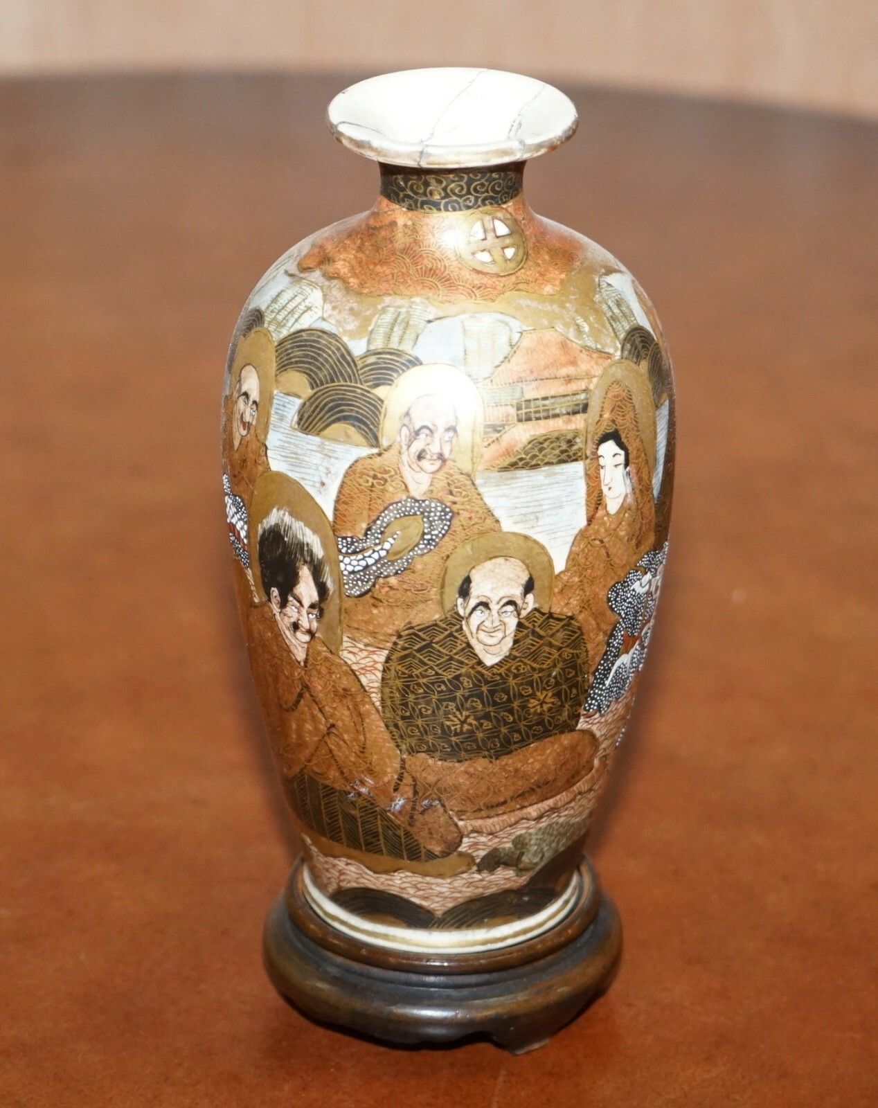 Pair Of Antique Chinese Or Japanese Oriental Vases Hand Painted And Signed Urns photo buy