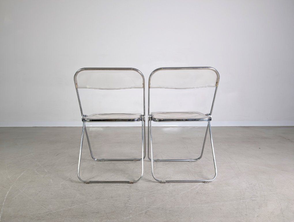 Set Of 2 Midcentury Folding Chair Plia Castelli Giancarlo Piretti Chair photo vinterior