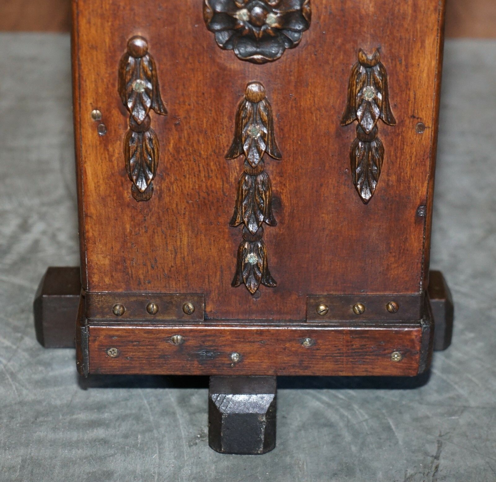 Lovely Hand Carved Circa 1880 English Oak Wastepaper Bin Nice And Decorative photo Home Decor