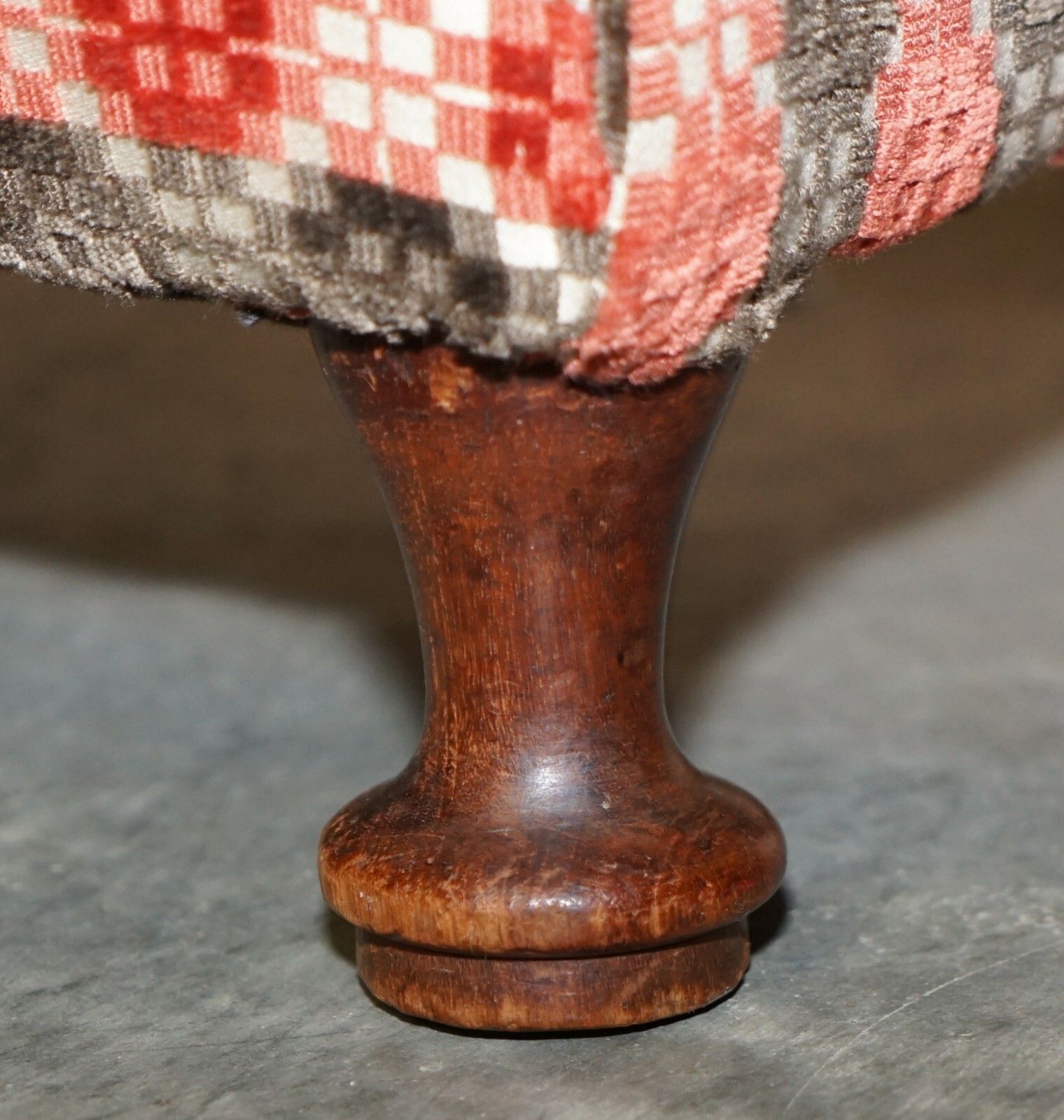 Antique Early Victorian Circa 1840 Mahogany Footstool Use With Wingback Armchair photo 475.0