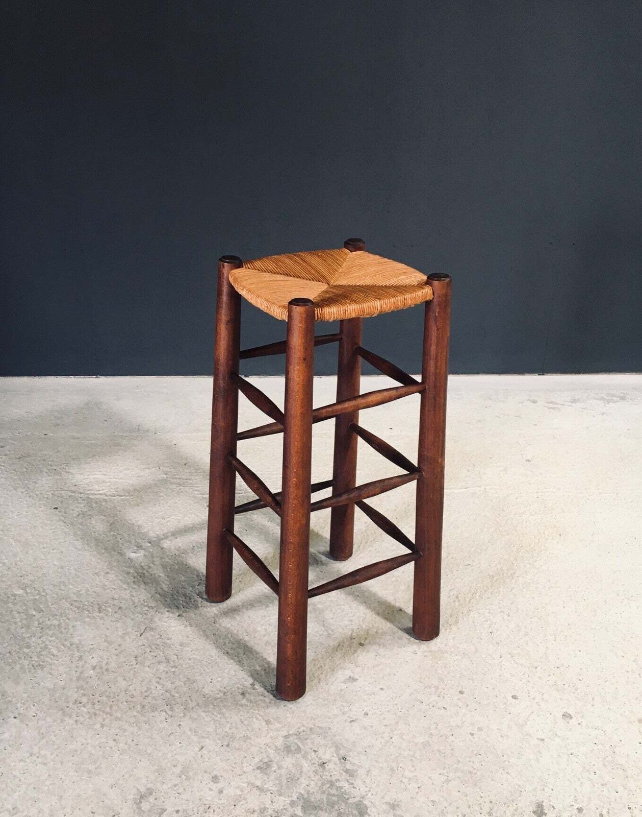Brutalist Design Bar Stool By Charles Dudouyt, France 1940's photo vinterior
