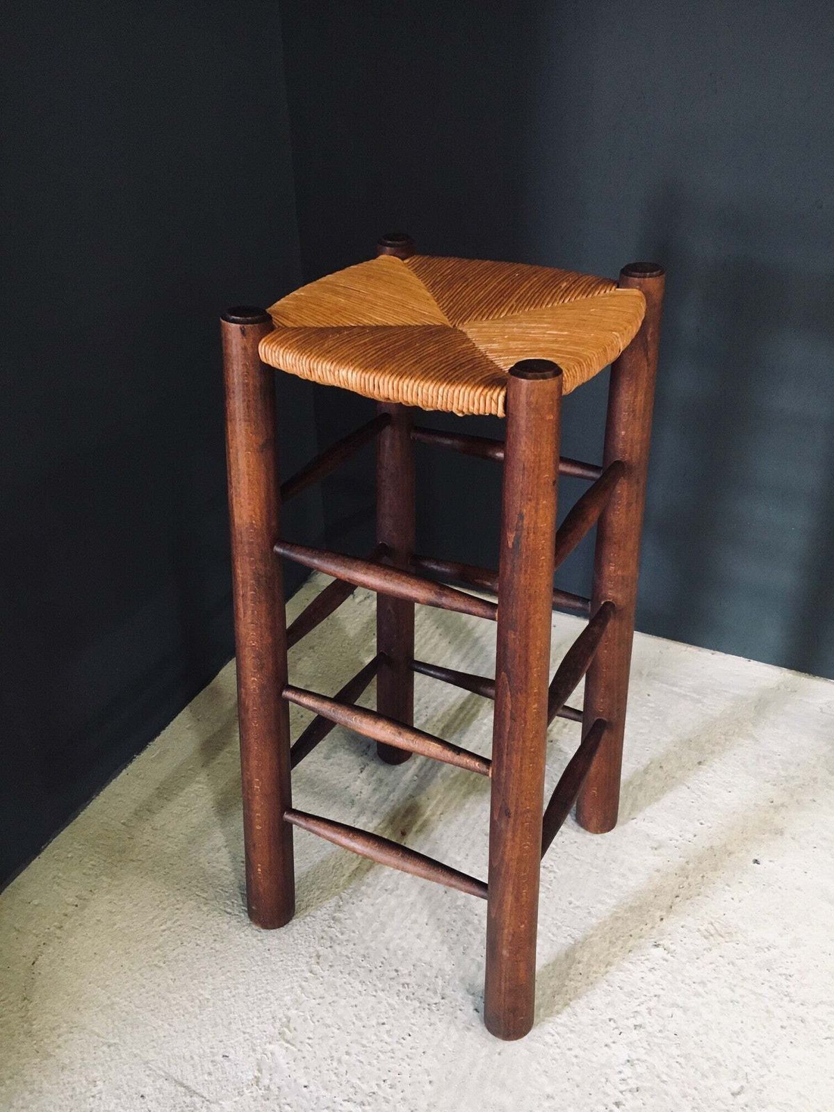 photo for sale Brutalist Design Bar Stool By Charles Dudouyt, France 1940's