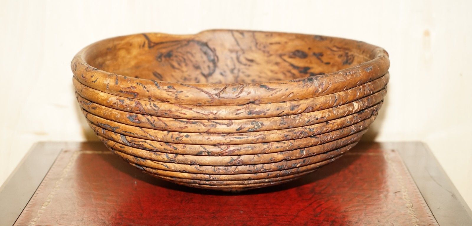 Extra Large Heavily Burred Eucalyptus Bowl Signed B Moss For Fruit Etc Must See photo furniture