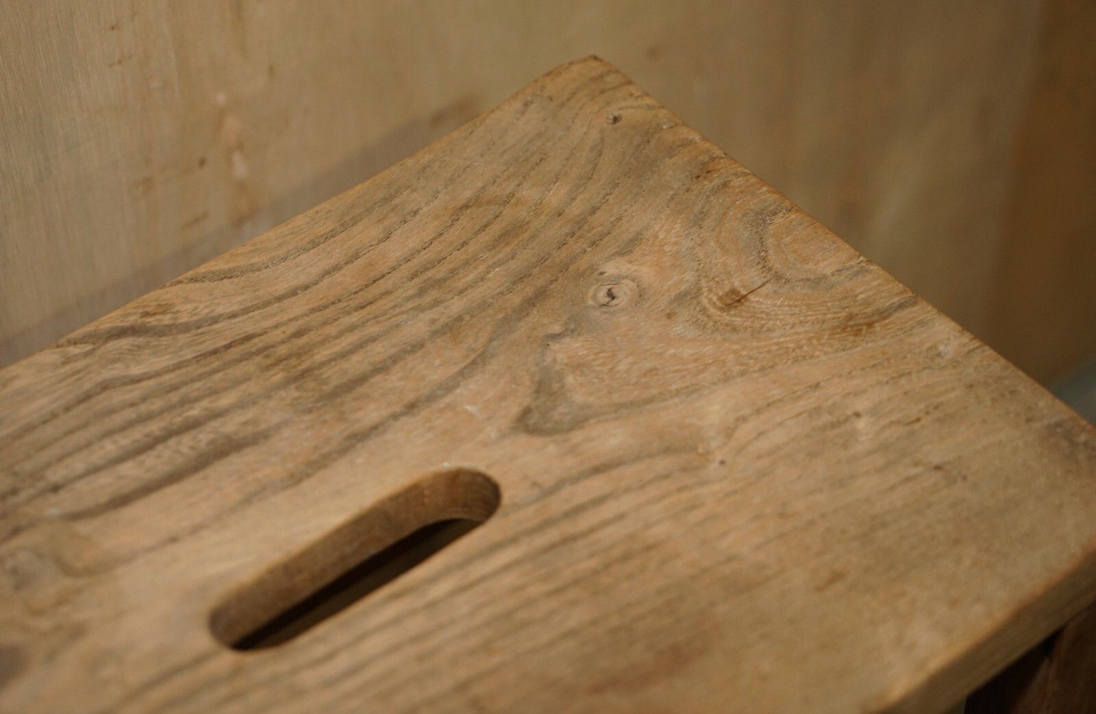 photo for sale Lovely 19th Century English Painters Artists Stool Handle Cut Out In The Top