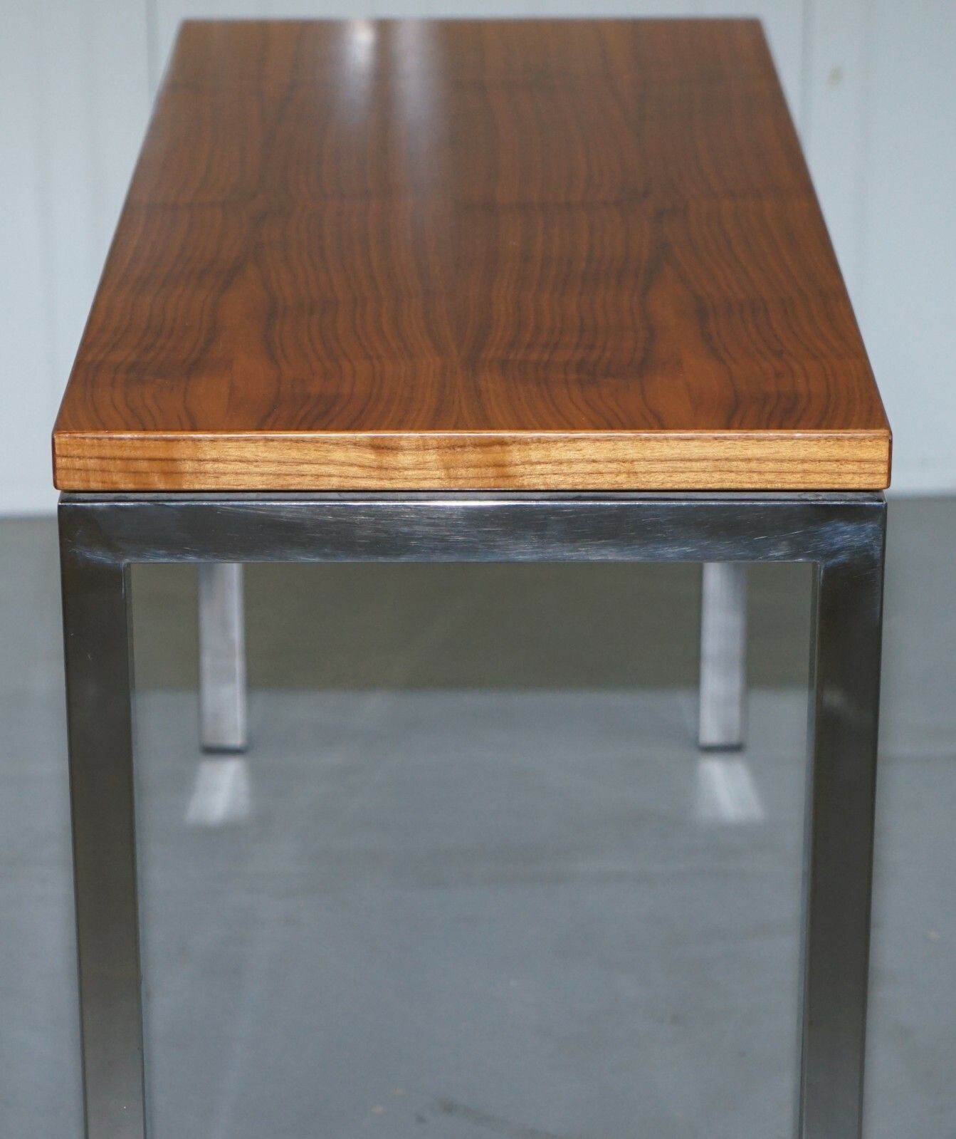 Stunning Teak And Chrome Contemporary Small Coffee Table Mid Century Styling photo vintage