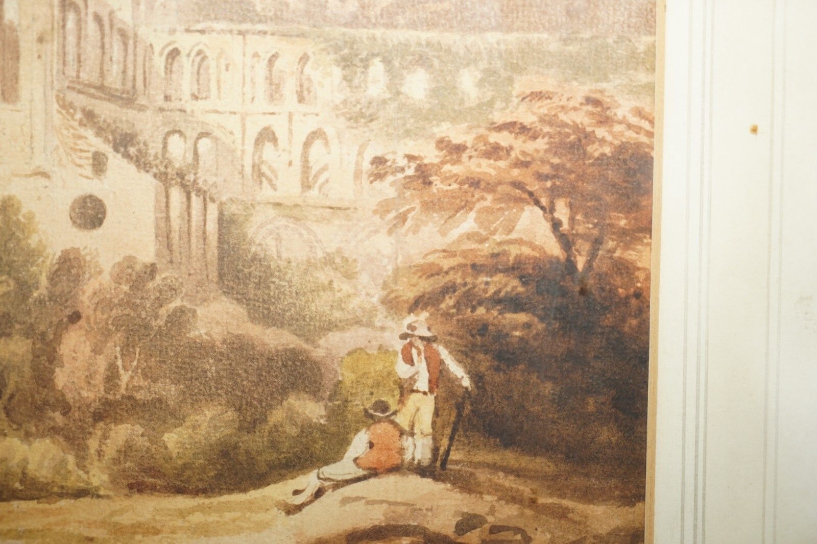 Art 19th Century Tintern Abbey Francis Nicholson 1753 1844 Watercolour Painting photo