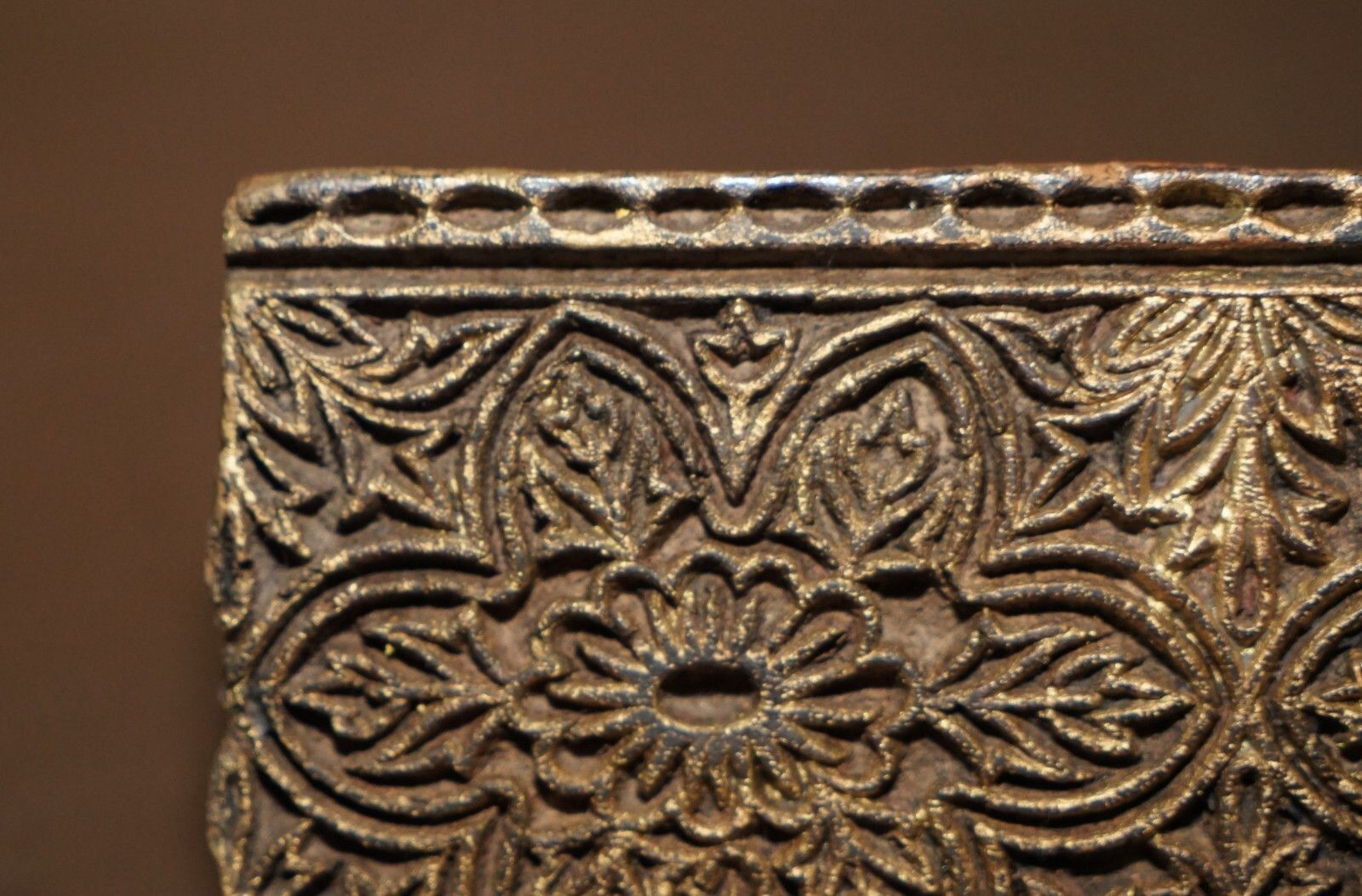 photo furniture Very Collectable Antique Hand Carved Double Flower Printing Block For Wallpaper