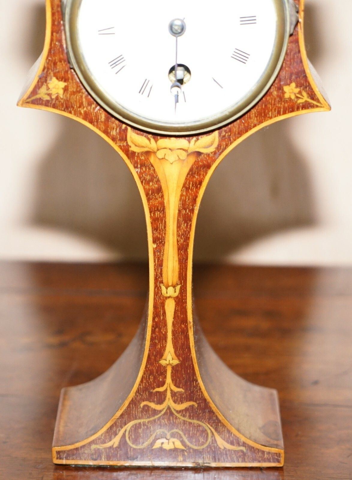 Stunning Maple & Co Paris Art Nouveau Mahogany Marquetry Inlaid Mantle Clock photo 395.0