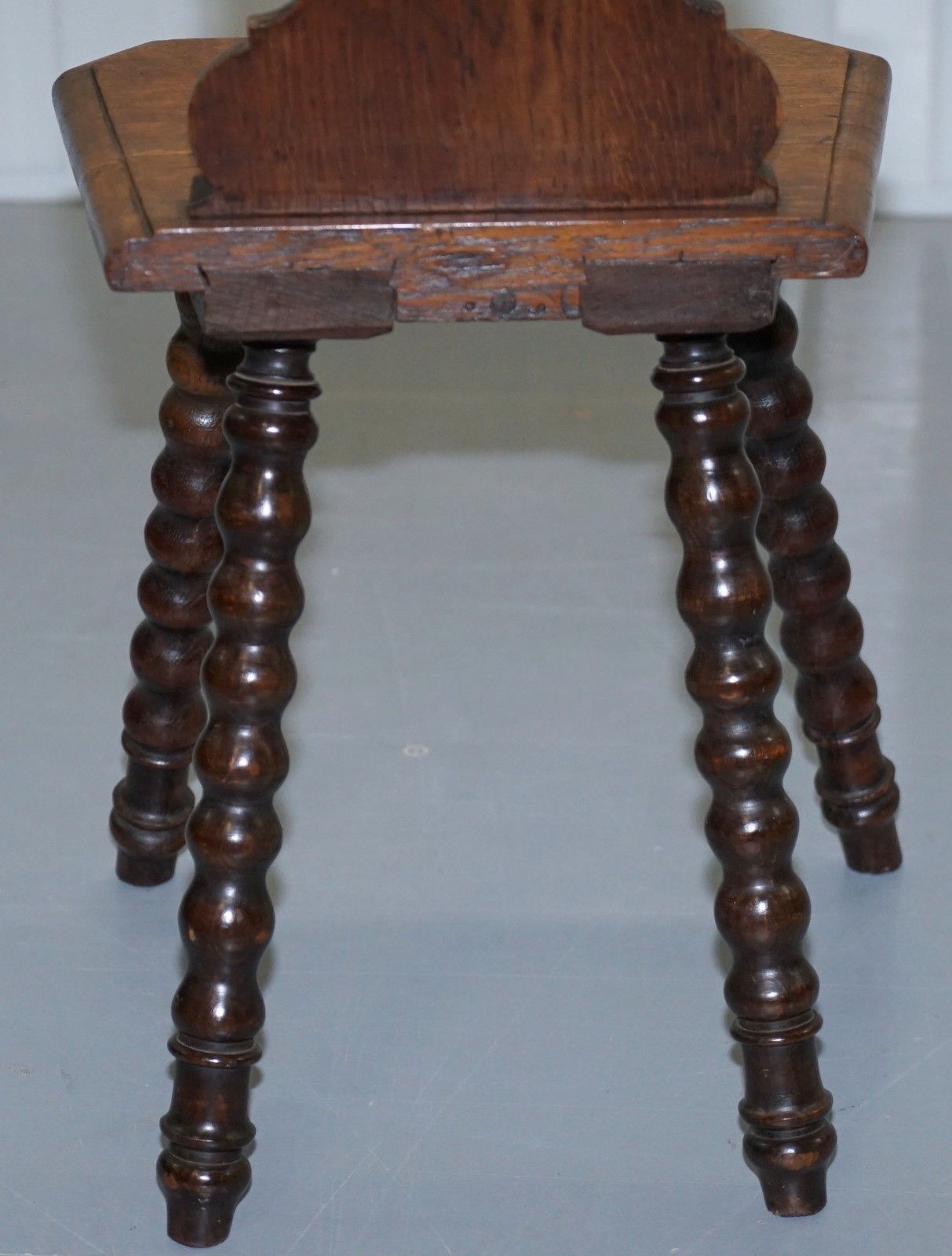photo for sale Rare 19th Century Black Forest Carved Hall Chair Hand Carved Hawk Bobbin Turned