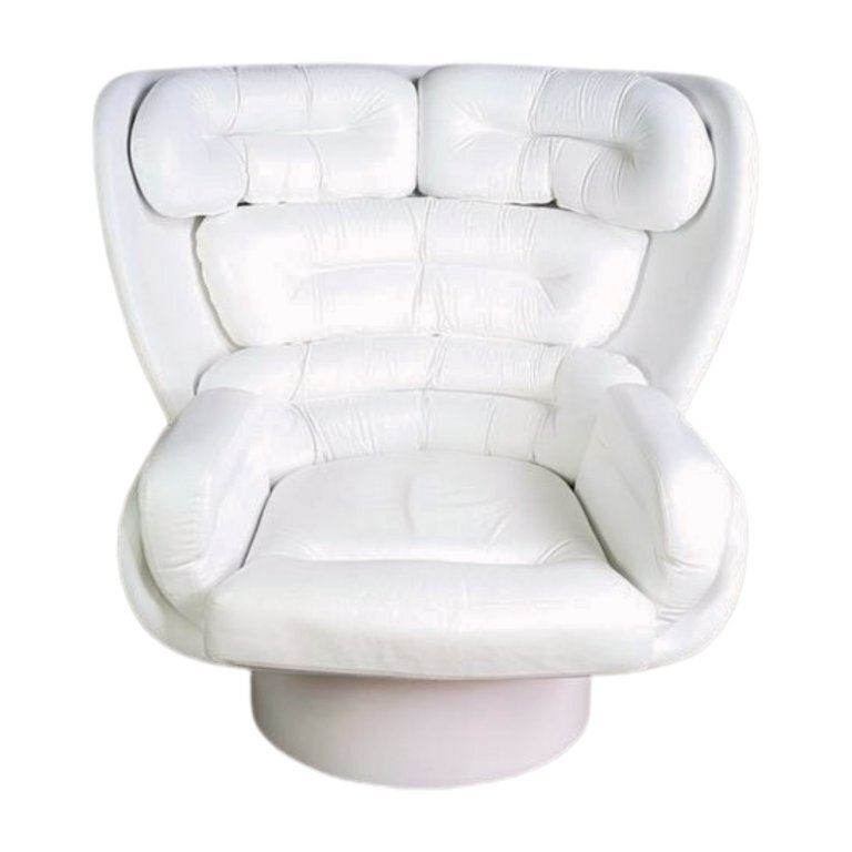 Original Elda Chair Joe Colombo Armchair Vintage Comfort Leather White