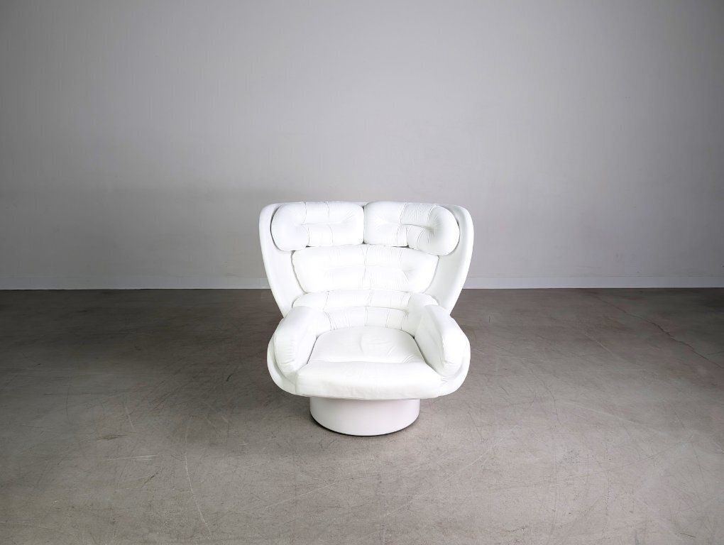 Elda Chair Joe Colombo Fauteuil Vintage Comfort Leer Wit photo furniture