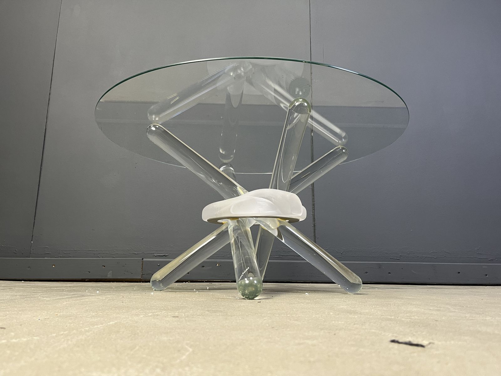 Murano Glass Arlequin Coffee Table By Maurice Barilone, 1980s photo buy