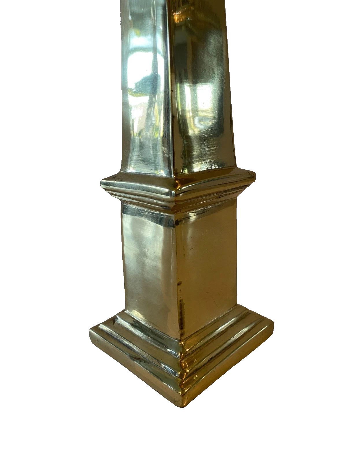 Polished And Polished Bronze Obelisk 20th Century photo for sale