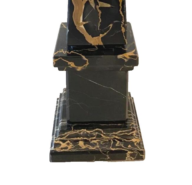 Portor Black Marble Obelisk With Yellow Vein 20th Century photo Art