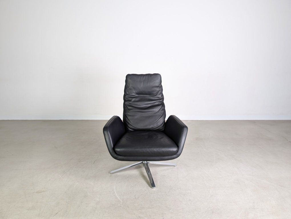 Original Cor Cordia Armchair 15111 Leather 286 Black Swivel Chair photo furniture