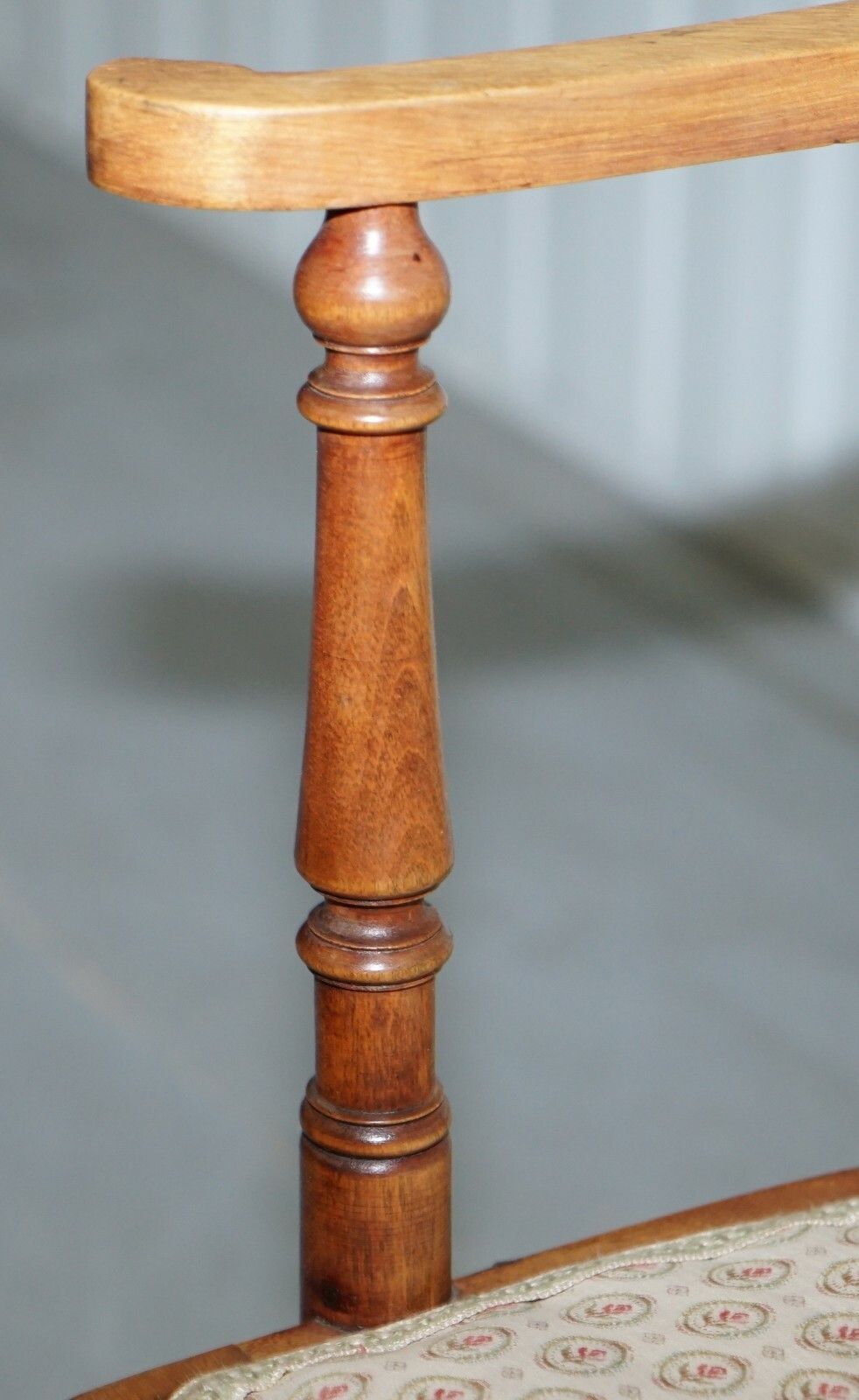 Stunning Edwardian Bow Back Walnut Chair Arts & Crafts Mother Of Pearl Inlay photo vinterior