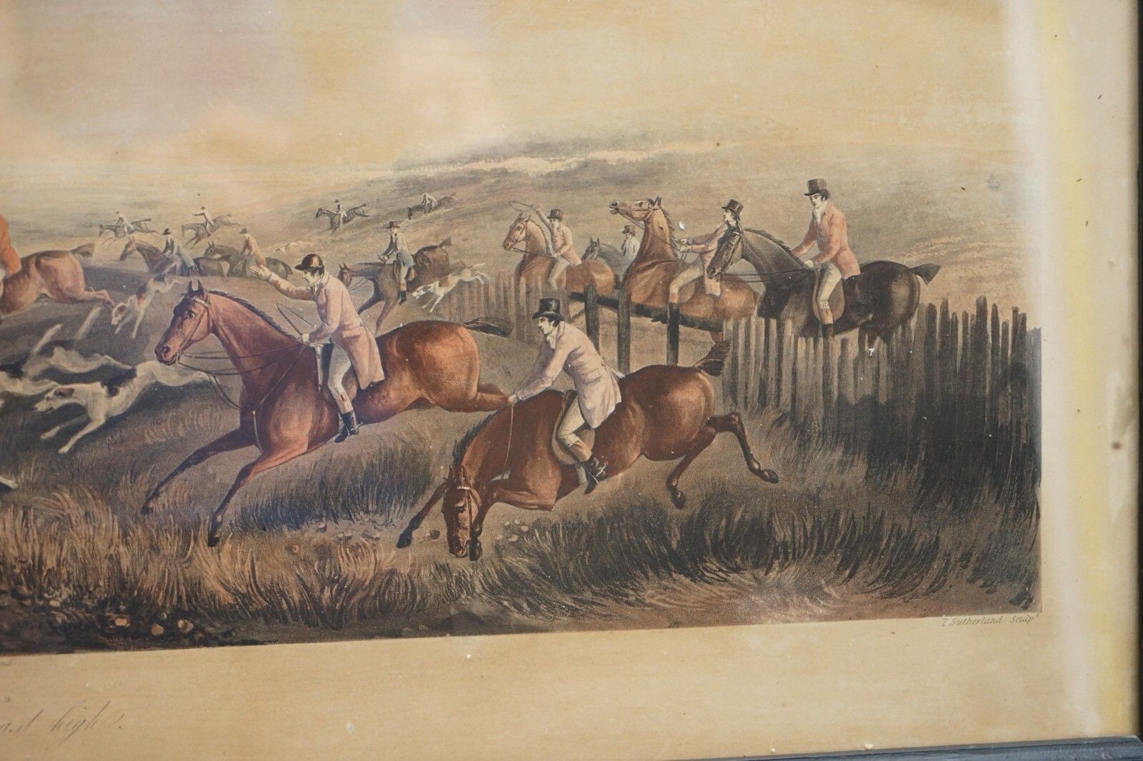 Art Rare Pair Of Hunting Prints The Death & The Chase 1819 T Sutherland Sculpt photo