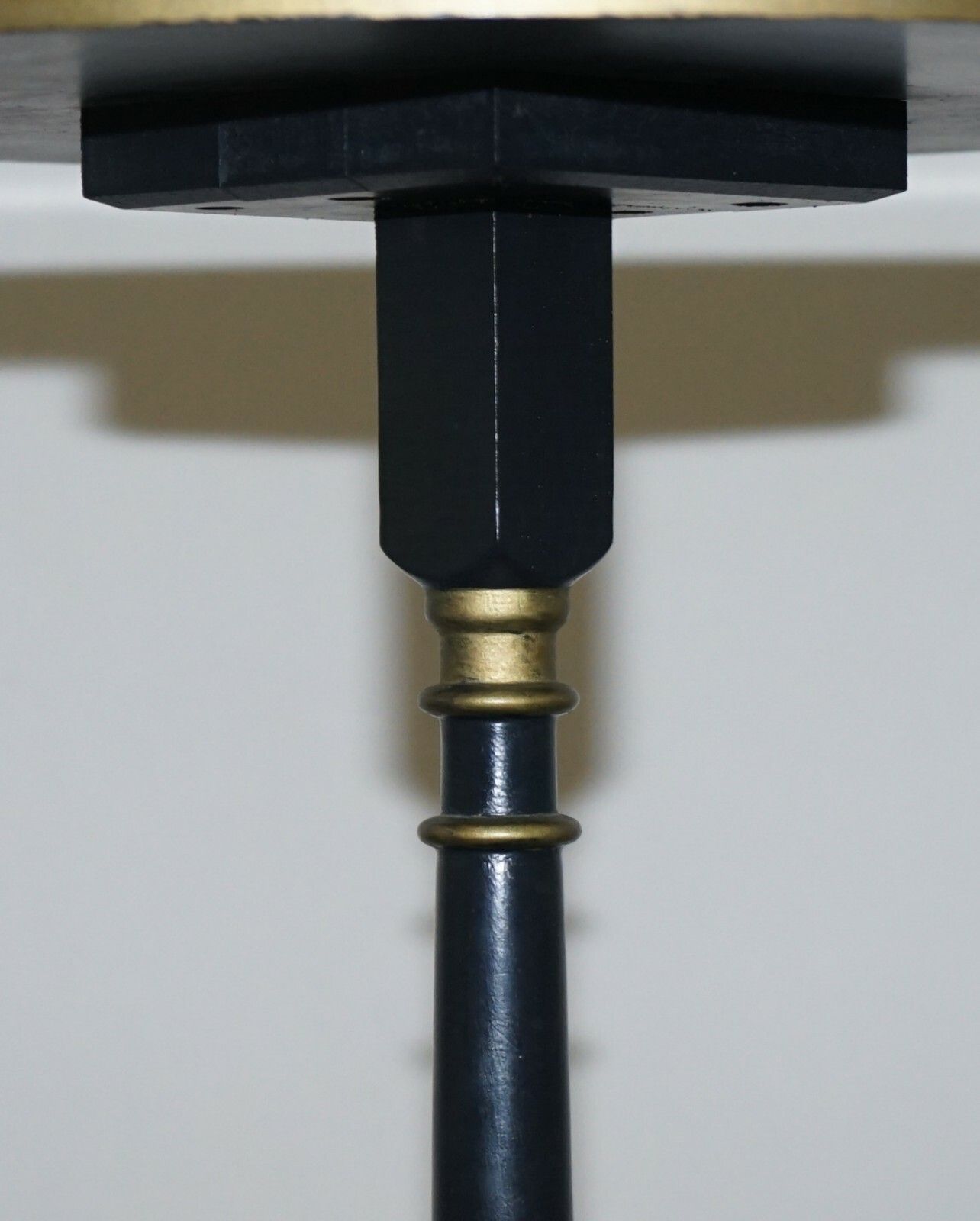 Lamp Side End Table With Ebonised Black Frames And Gold Gilt Wood Detailing photo buy