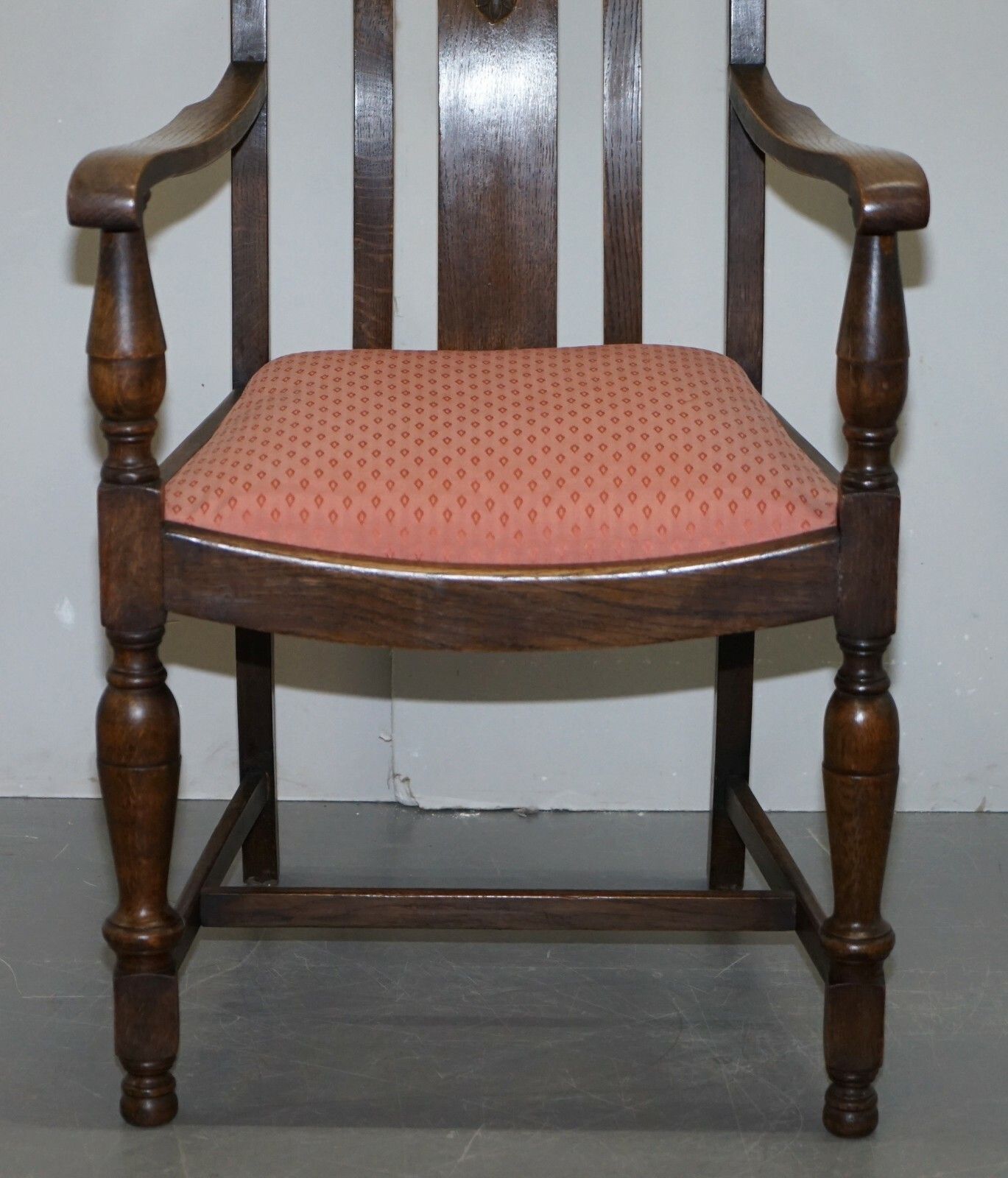 English Oak Circa 1940's Carver Occasional Armchair Lovely Timber Patina Mustsee photo vintage