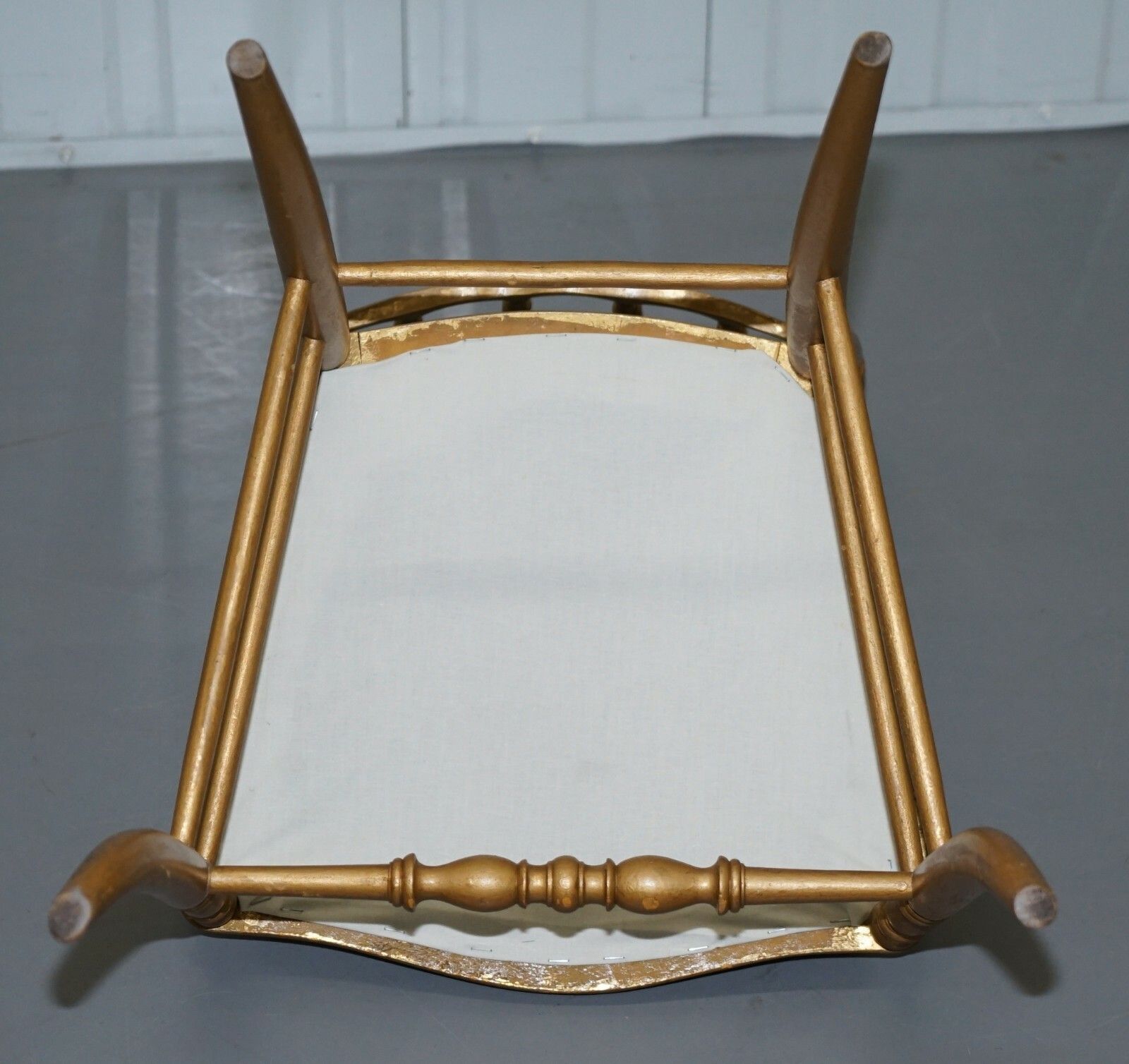 285.0 Regency Style Gold Gilt Wood Spindle Chair Circa 1900 Ornate Bird Upholstery photo