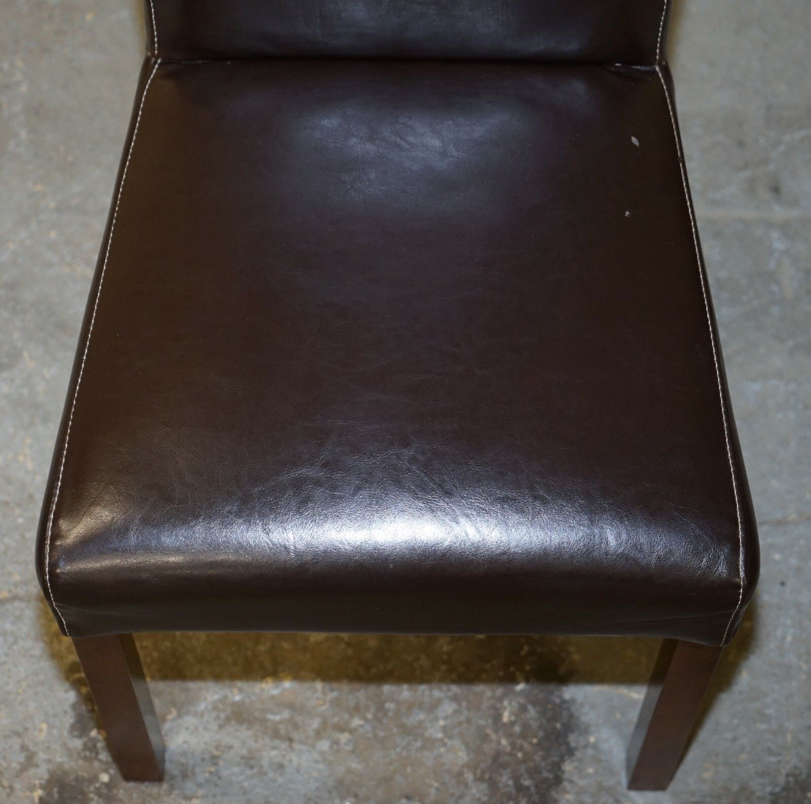 photo for sale Suite Of Six Bicast Leather Contemporary Dining Chairs With Custom Made Covers
