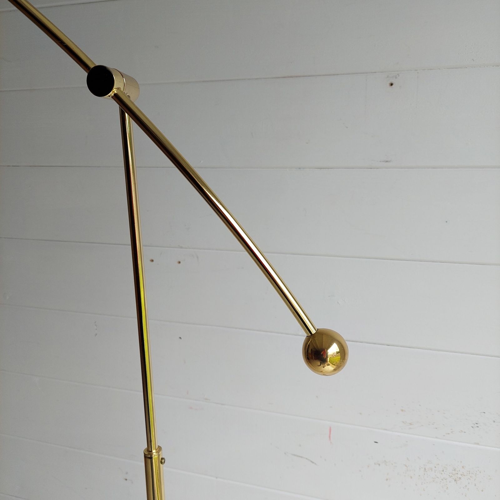photo for sale Mid Century Adjustable Brass Floor Lamp Counter Balance Minimalist, Germany, 1970s