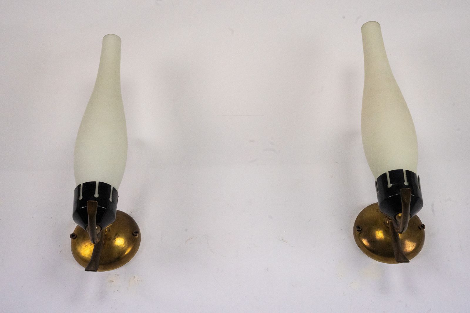 Pair Of Mid Century Sconces In Arredoluce Manner. Italy 1950s photo vintage