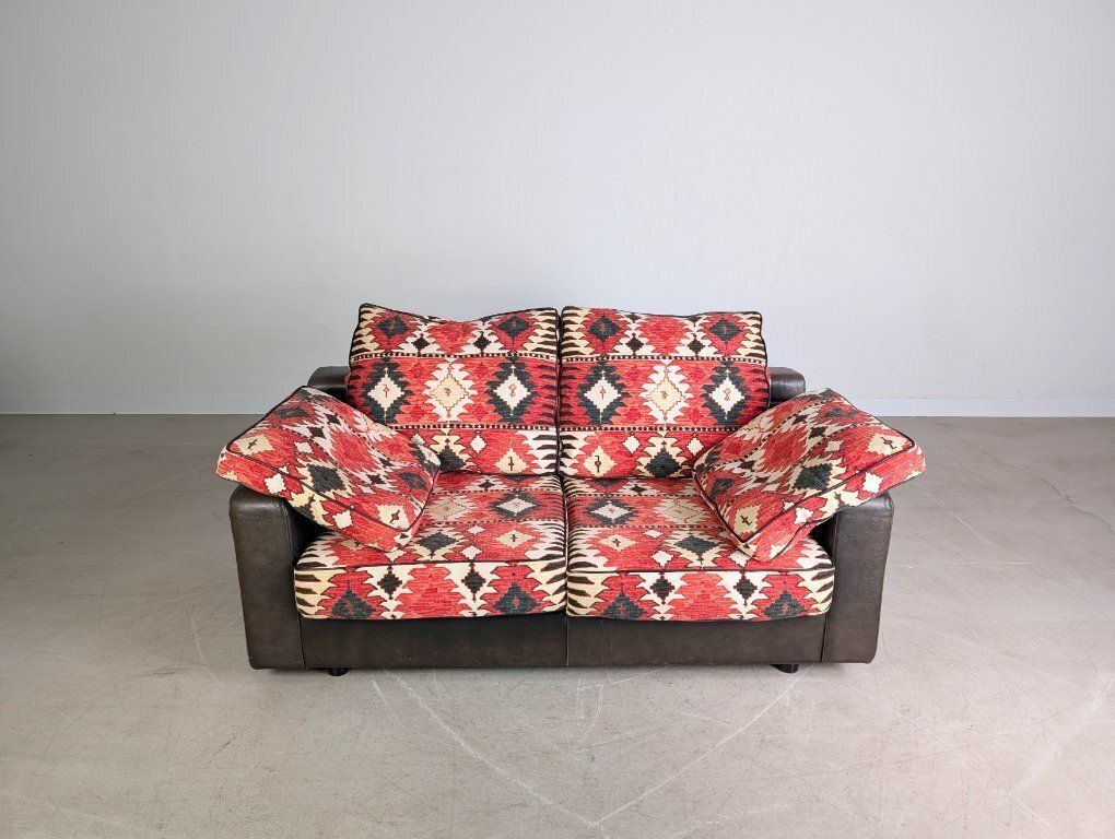 Original Giorgio Soressi Sofa Design Couch 1990 Leather Two Seater photo furniture