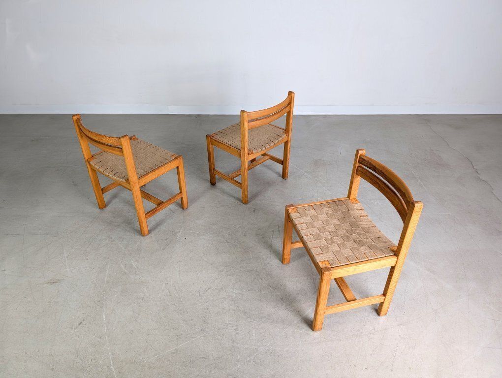 Set Of 3 Asserbo Chairs Borge Morgensen Roland Wilhelmsson photo buy