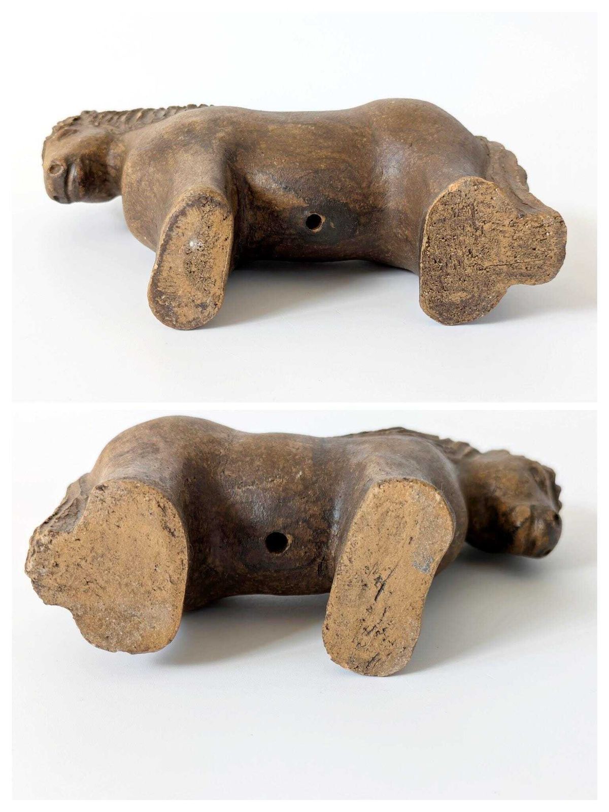 photo furniture Pair Of Midcentury Stoneware Horse Figurines, Mare And Foal, Scandinavian Style, Rustic Farmhouse Decor