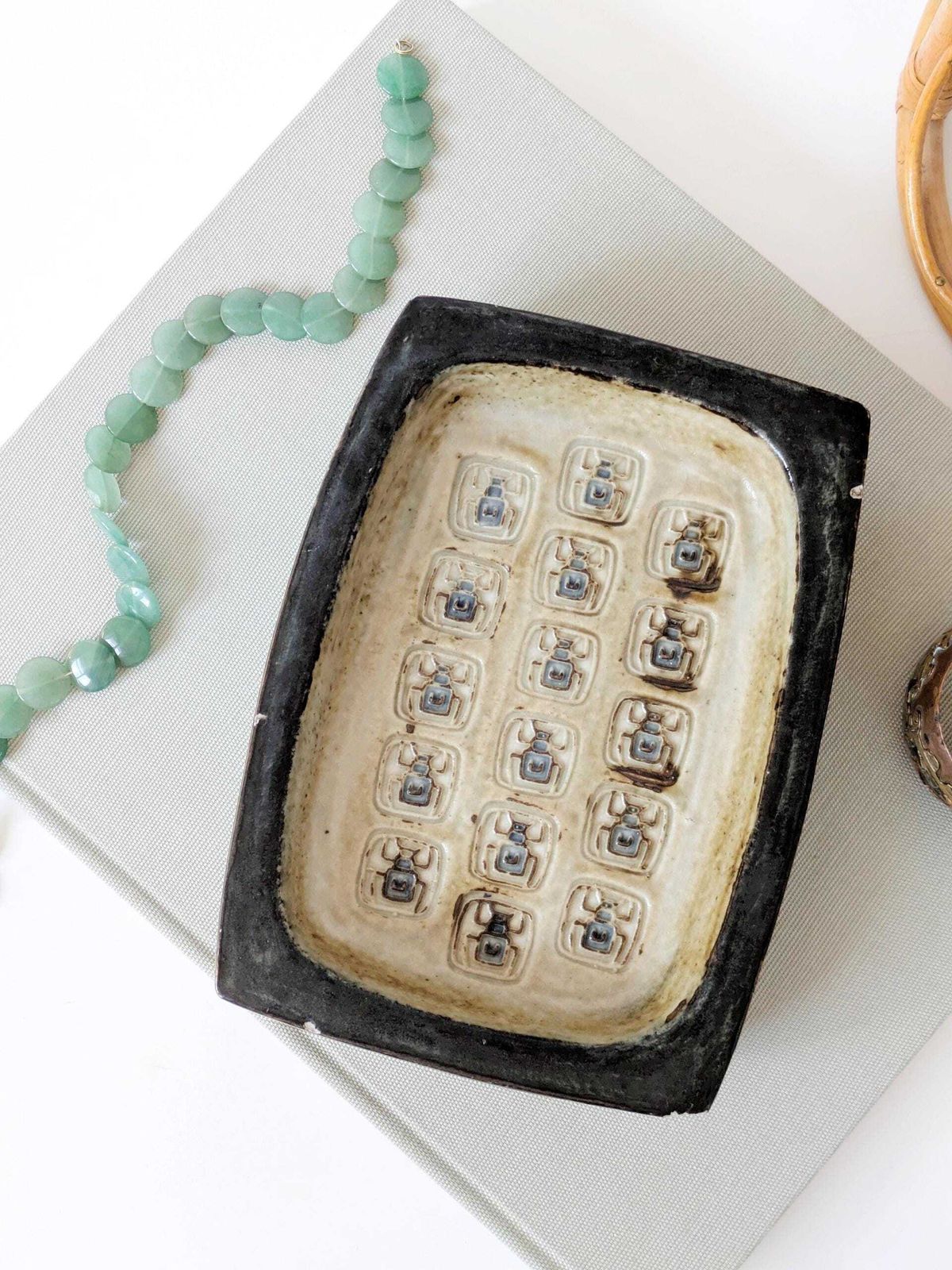 photo for sale Midcentury Royal Copenhagen Scarab Vide Poche, Brutalist Stoneware Bowl By Jørgen Mogensen, Danish Pottery 1960s