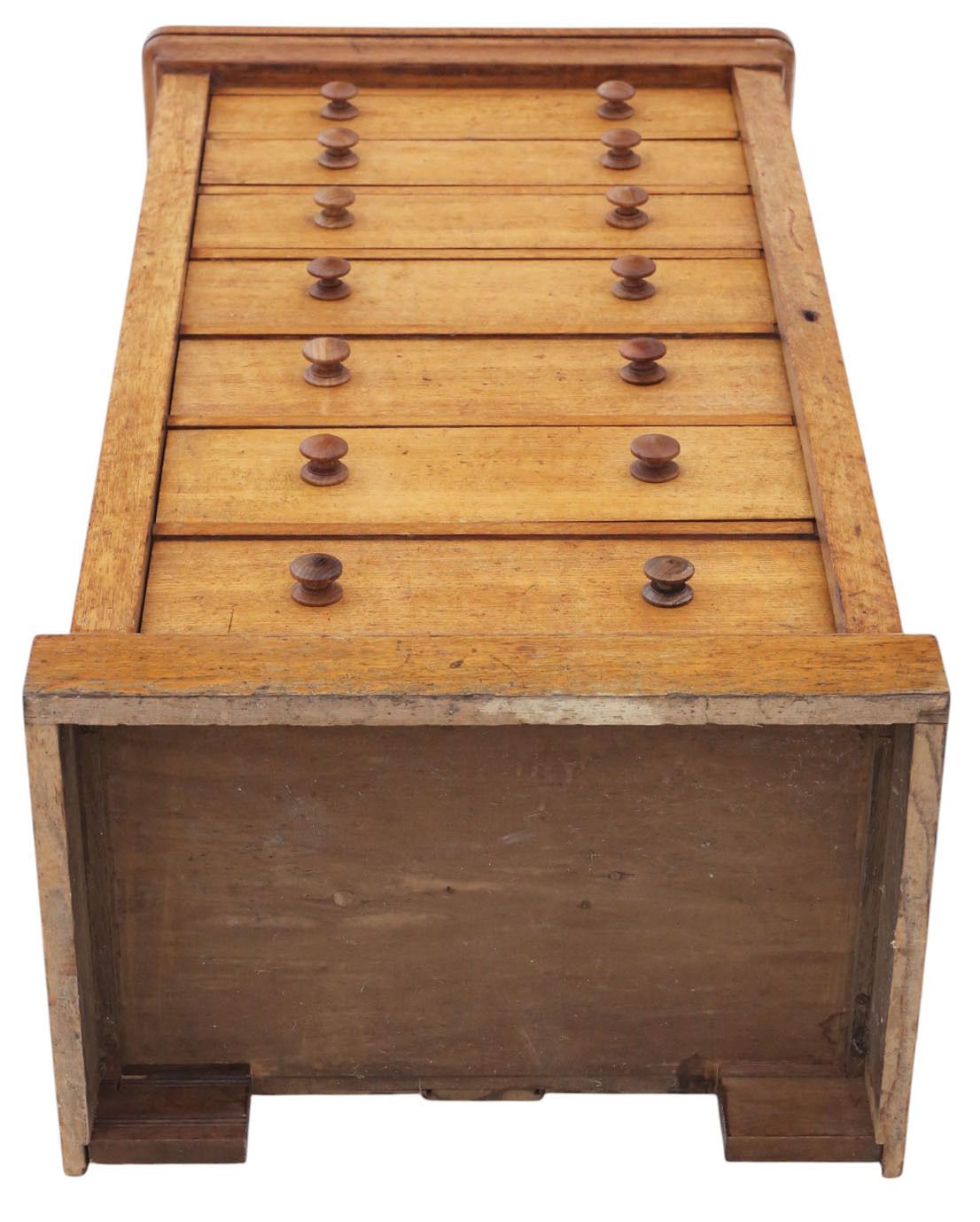 Antique 19th Century Oak Wellington Chest Of 7 Drawers – Fine Quality By Edwards & Roberts photo vinterior