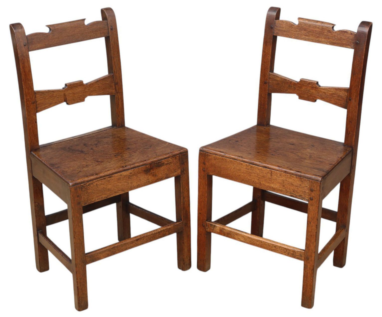 Antique 19th Century Pair Of Oak Chairs – Fine Quality Hall, Studio, Kitchen, Dining Or Bedroom Seating photo furniture
