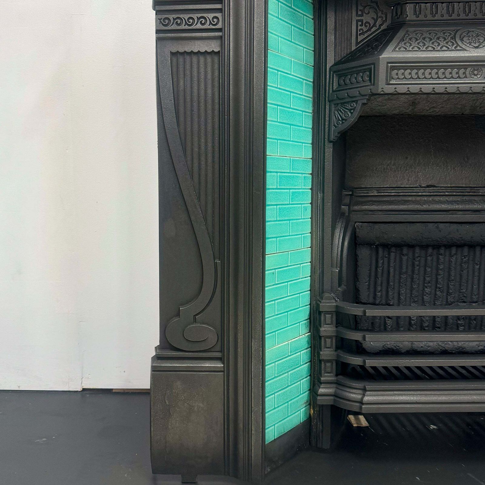 Antique Victorian Cast Iron Tiled Combination Fireplace photo Home Fixtures