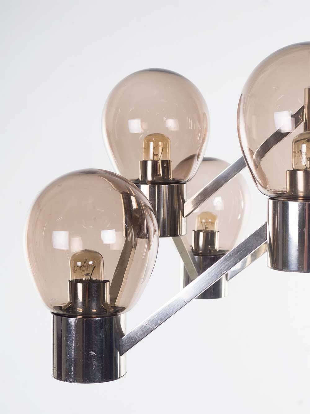 Sciolari Hanging Lamp Chandelier Pendant With 8 Glass Shades photo for sale