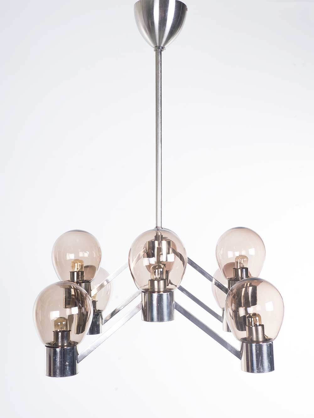 Sciolari Hanging Lamp Chandelier Pendant With 8 Glass Shades photo 360.0