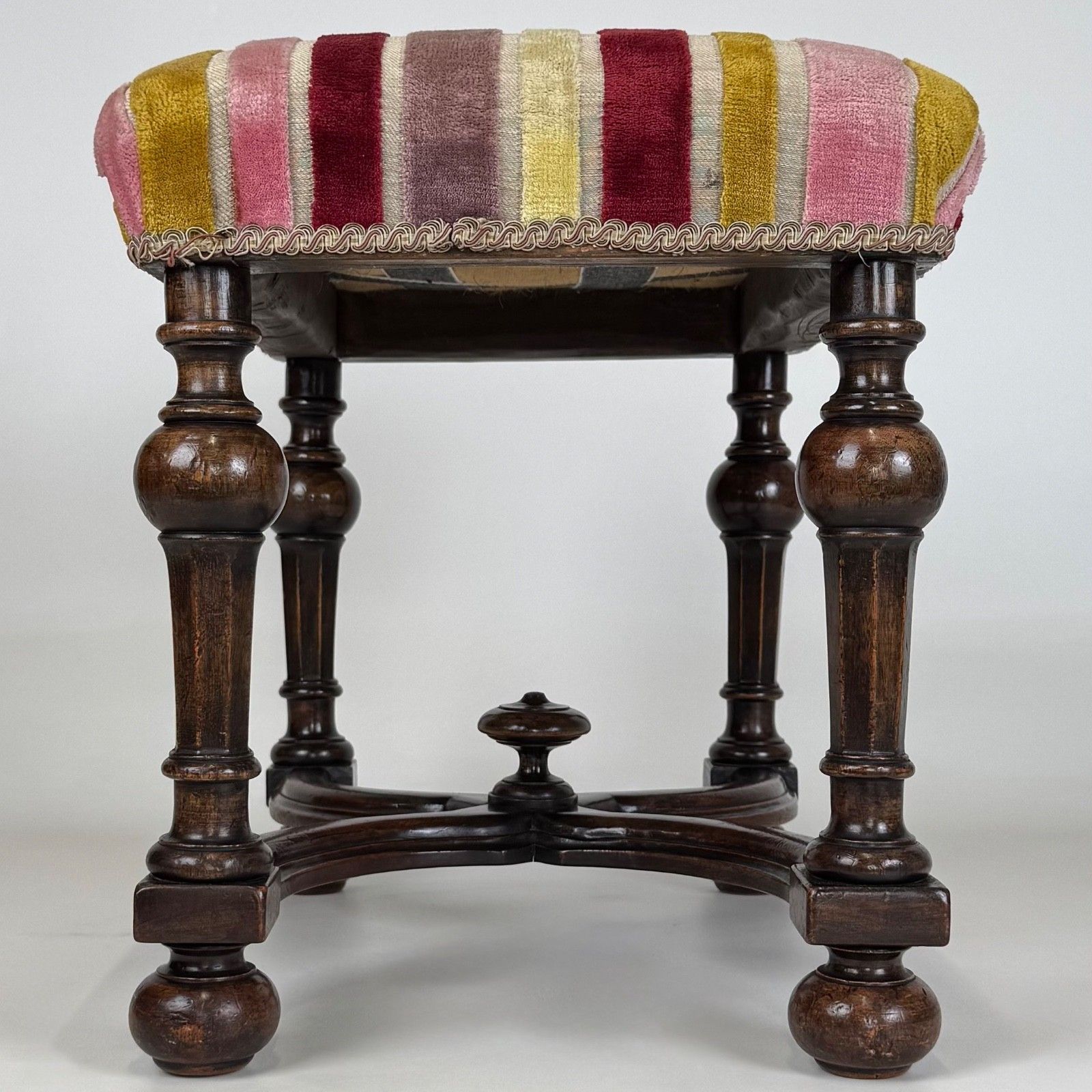 Antique 19th Century William And Mary Style Stool In Mahogany photo buy